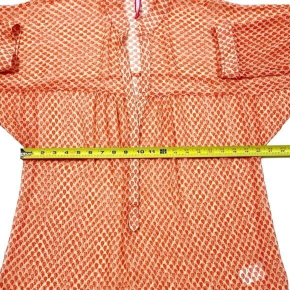 Plenty by Tracy Reese 100% Silk Sheer Top 3/4 Sleeve Size Small Oversized Fit - Picture 6 of 12